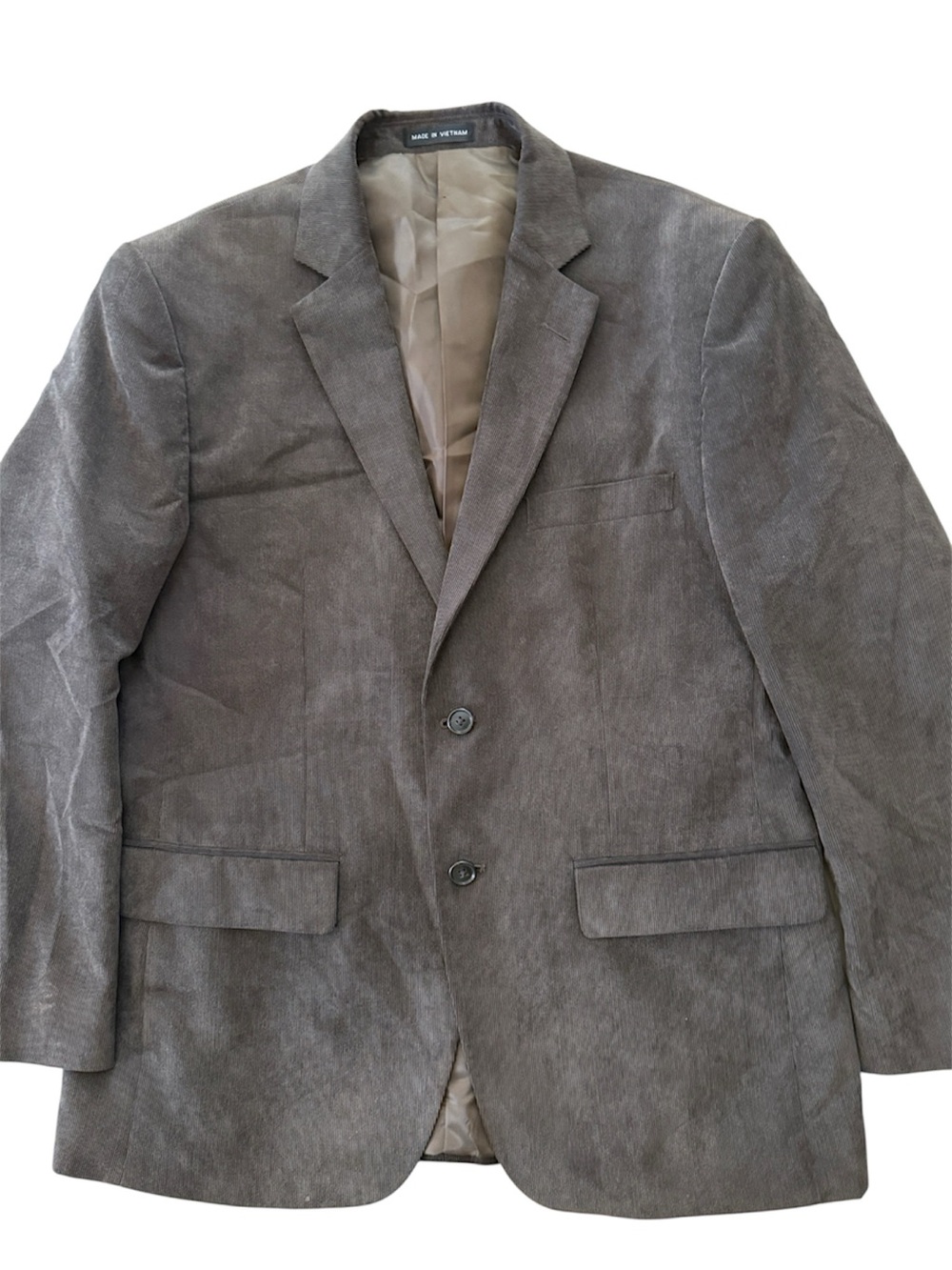 JONES NEW YORK MENS CORDUROY CLASSIC  2-BUTTON SPORTS JACKET BLAZER BROWN 40.S